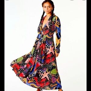 Farm RIO maxi dress UNDER THE SEA ANTHROPOLOGIE XL